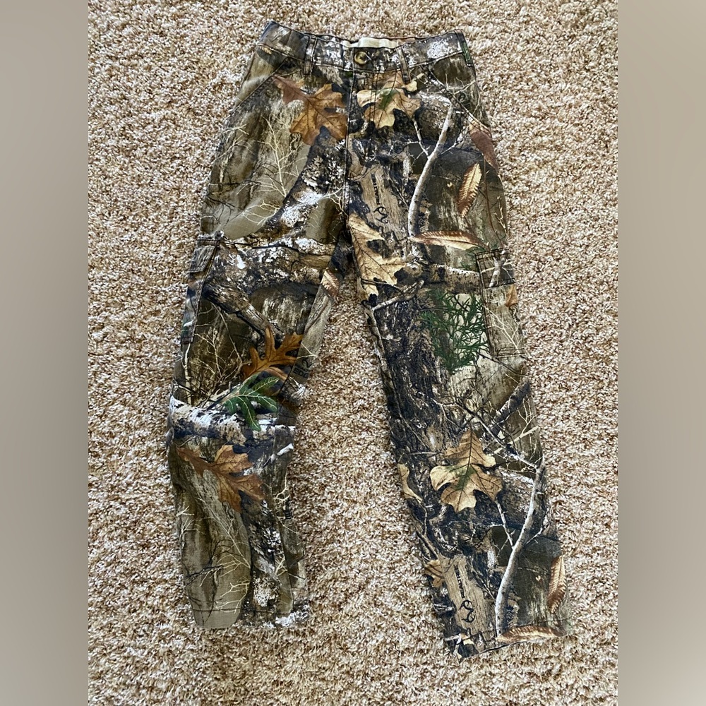 Camouflage Hunting Pants - Realtree Edge, Youth L with adjustable waist